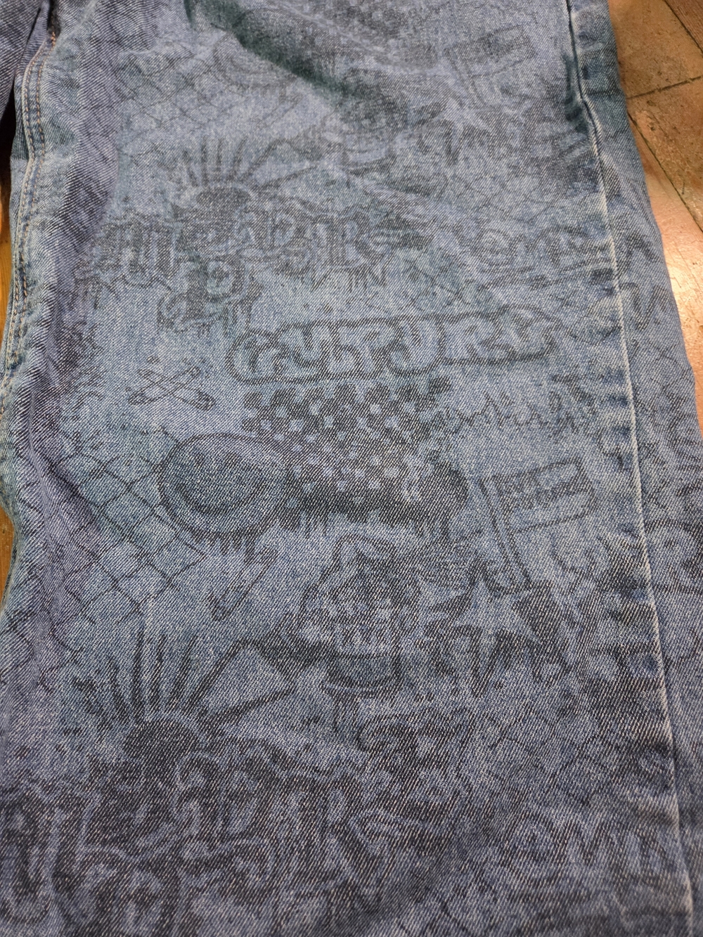 Empyre Wide Leg Printed Jeans - Size 30 - Picture 4 of 6